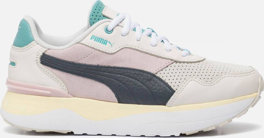 Puma Voyage Premium sneakers beige donkerbruin roze lichtblauw