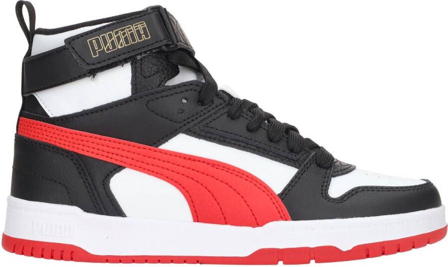 Puma RBD Game sneakers wit rood zwart Jongens Meisjes Gerecycled polyester 35.5
