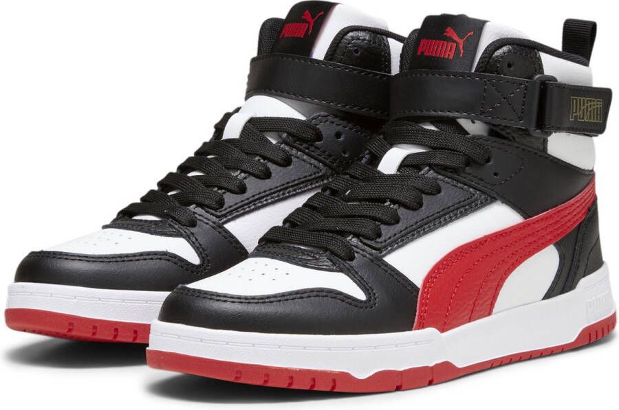 Puma RBD Game sneakers wit rood zwart Jongens Meisjes Gerecycled polyester 35.5