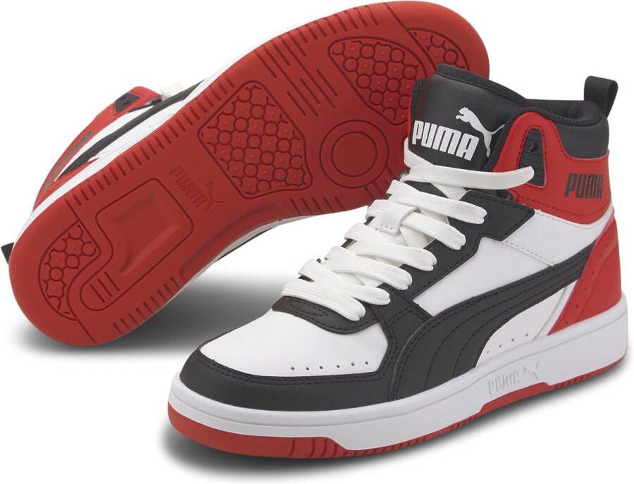 PUMA Rebound JOY Jr Unisex Sneakers White Black HighRiskRed