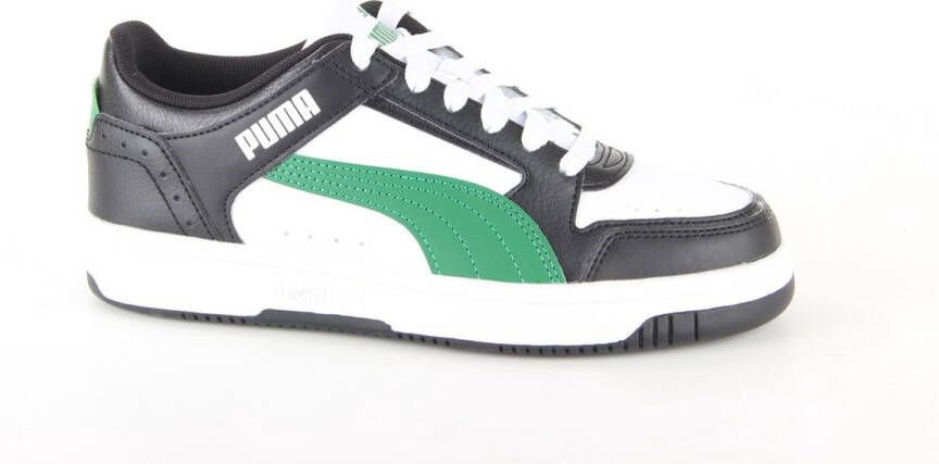 PUMA Rebound JOY Lo Jr Unisex Sneakers White ArchiveGreen Black - Foto 4