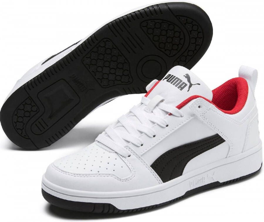 PUMA Rebound Layup Lo SL Jr Unisex Sneakers White- Black-High Risk Red