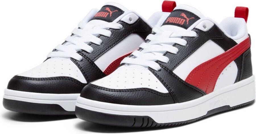 PUMA Rebound V6 Lo Jr Unisex Sneakers White-For All Time Red- Black - Foto 3