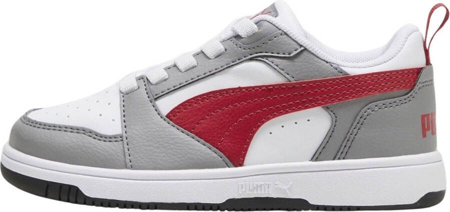 Puma Rebound V6 Lo sneakers grijs rood wit Imitatieleer 35