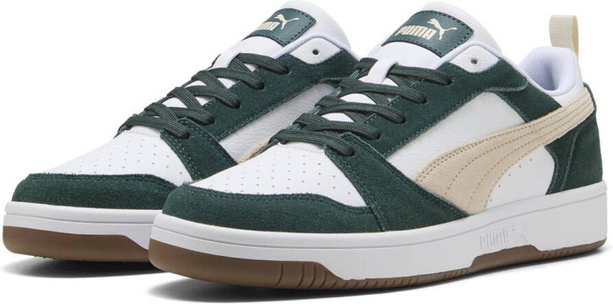 PUMA Rebound v6 Low SD Unisex Sneakers Green Terrain-Alpine Snow- White