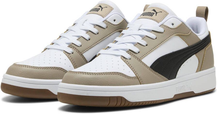 PUMA Rebound v6 Low Unisex Sneakers White- Black-Ice Coffee