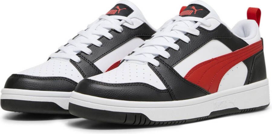 PUMA Rebound v6 Low Unisex Sneakers White-For All Time Red- Black