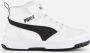 Puma Rebound V6 Mid sneakers wit zwart Jongens Meisjes Imitatieleer Meerkleurig 28 - Thumbnail 2