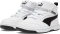 Puma Rebound V6 Mid sneakers wit zwart Jongens Meisjes Imitatieleer Meerkleurig 28 - Wit
