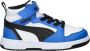 Puma Rebound v6 Mid V6 Mid sneakers wit zwart blauw Imitatieleer 34 - Thumbnail 2