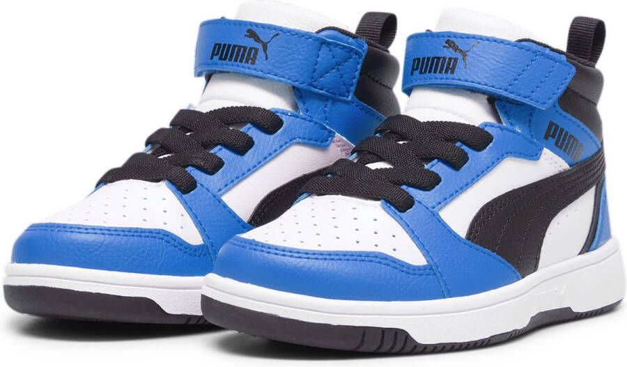 Puma Rebound v6 Mid V6 Mid sneakers wit zwart blauw Jongens Meisjes Imitatieleer 35 - Foto 2