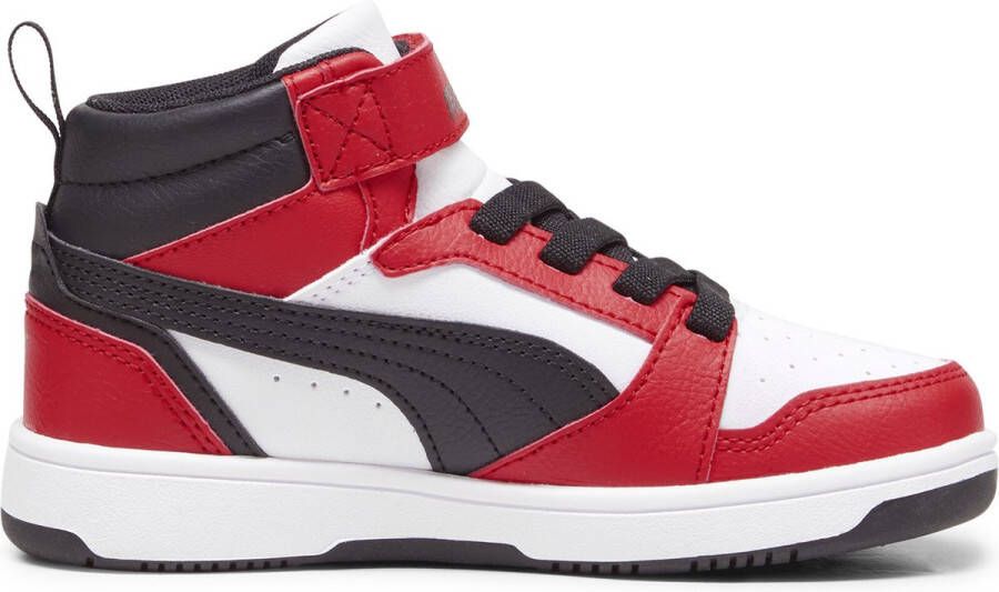 Puma Rebound v6 Mid V6 Mid sneakers wit zwart rood Imitatieleer 34 - Foto 2