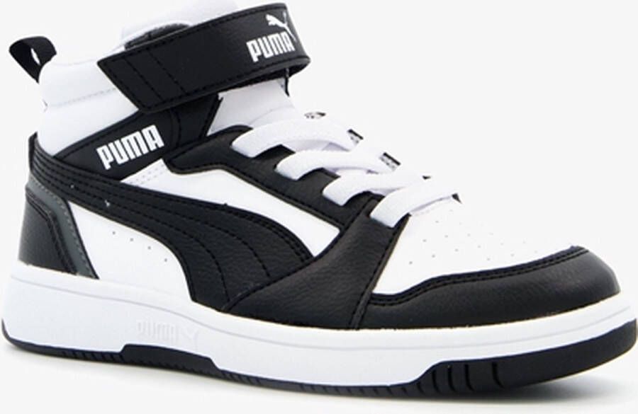 PUMA Rebound V6 Mid jongens sneakers grijs wit Uitneembare zool