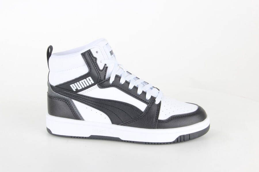 PUMA Rebound V6 Mid jongens sneakers zwart wit Uitneembare zool