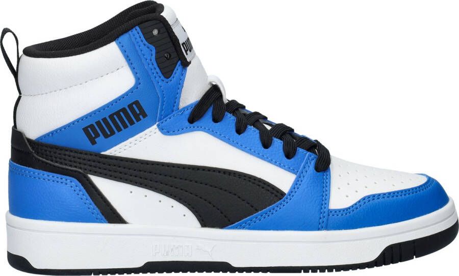 Puma Rebound v6 Mid V6 Mid sneakers wit zwart kobaltblauw Imitatieleer 35.5