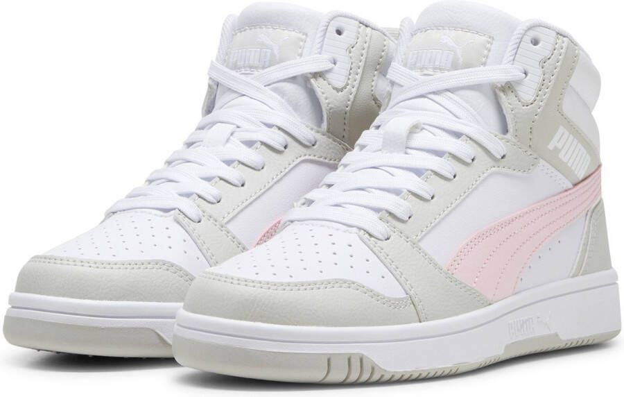 Puma Rebound v6 Mid V6 Mid sneakers wit grijs roze Imitatieleer 37