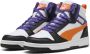 PUMA Rebound V6 Mid Jr Unisex Sneakers White-Orange Glo- Black - Thumbnail 1