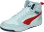 Puma Rebound v6 Mid V6 Mid sneakers lichtgrijs donkerblauw rood Jongens Meisjes Imitatieleer 39 - Thumbnail 9