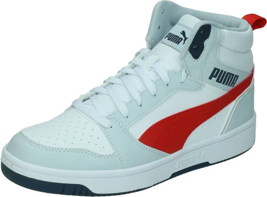 Puma Rebound v6 Mid V6 Mid sneakers lichtgrijs donkerblauw rood Jongens Meisjes Imitatieleer 39 - Foto 3