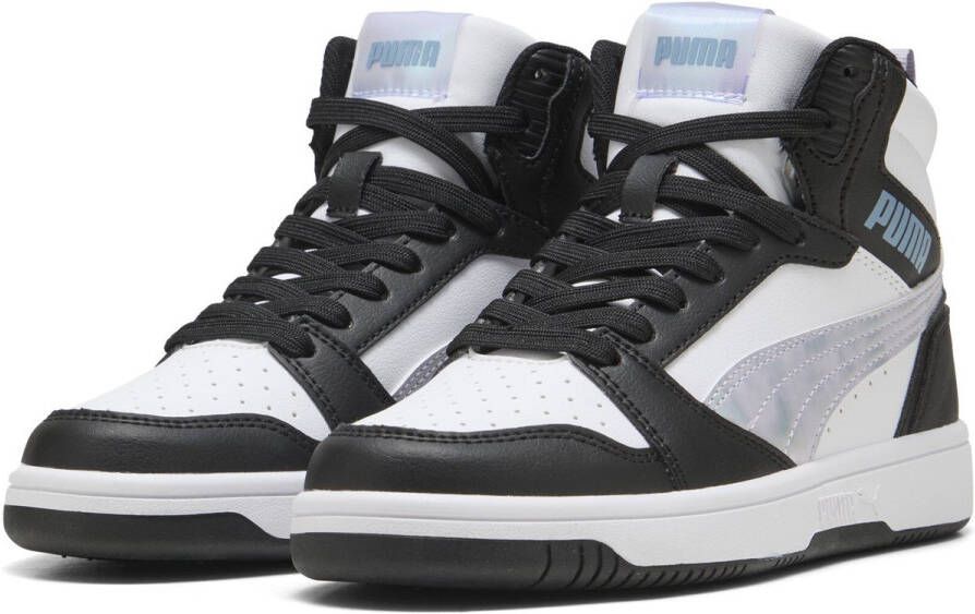 PUMA Rebound V6 Mid Space Belle Jr Meisjes Sneakers Black-Lilac Crush- White