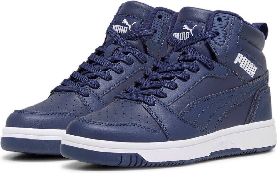 Puma Rebound V6 Mid sneaker donkerblauw Imitatieleer 38 Sneakers