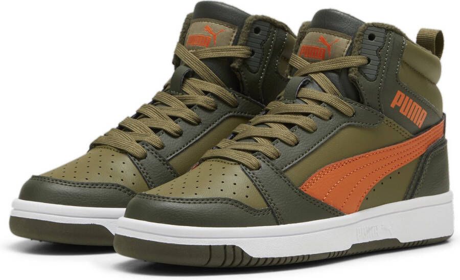 PUMA Rebound V6 Mid WTR Jr Unisex Sneakers Dark Olive-Maple Syrup- Olive