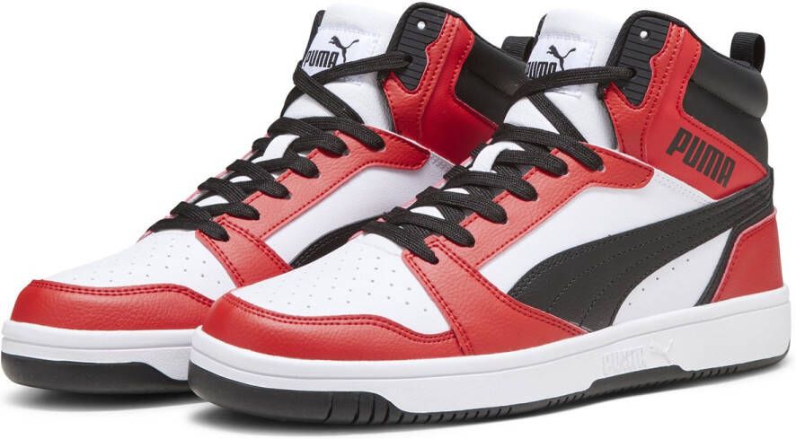 PUMA Rebound v6 Unisex Sneakers White- Black-For All Time Red