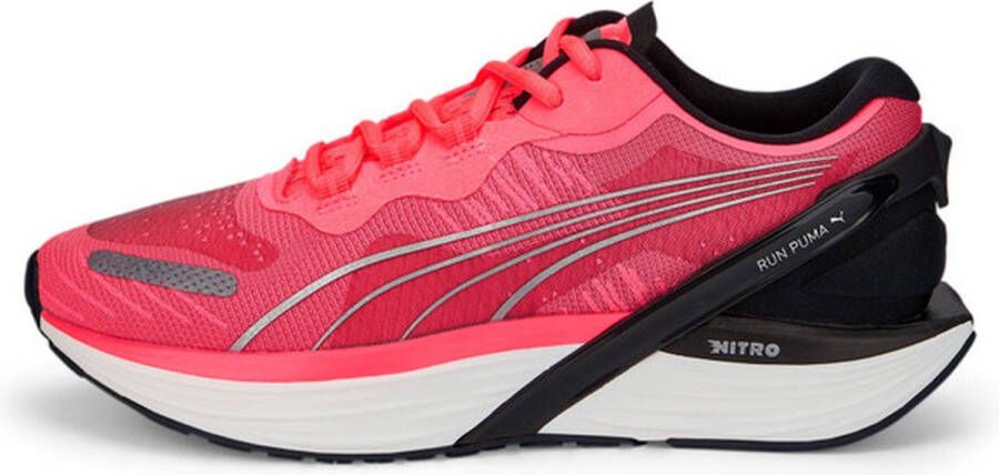 PUMA XX Nitro Hardloopschoenen Sunset Glow Black Metallic Silver Dames