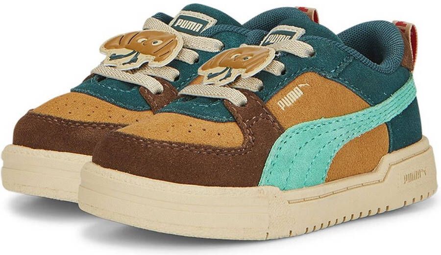 PUMA SELECT Ca Pro Tiny Block AC Sneakers Desert Tan Intense Red Varsity Green Kinderen