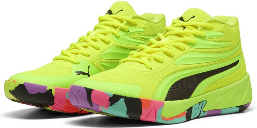 PUMA SELECT Court Pro Marble Basketbalschoenen Geel