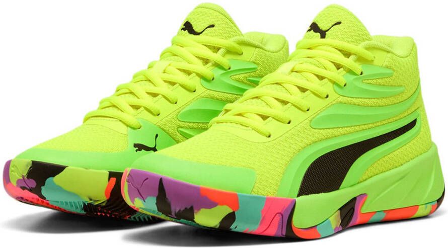 PUMA SELECT Court Pro Marble Junior Basketbalschoenen Groen Man