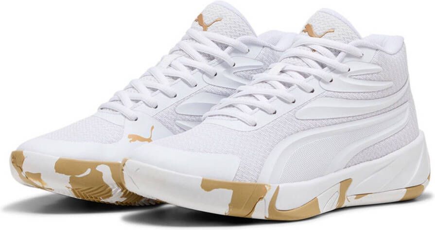 PUMA SELECT Court Pro Marble Junior Basketbalschoenen Wit Man