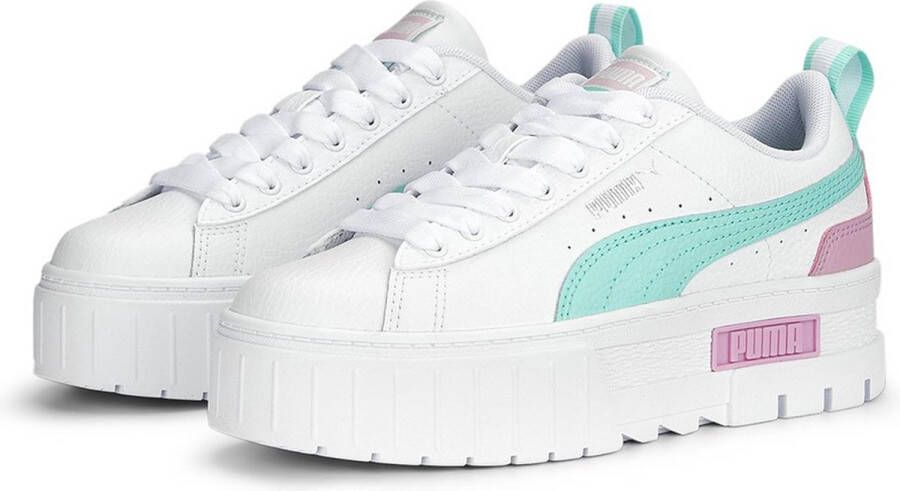 Puma Mayze Lth Fashion sneakers Schoenen white mint lilac chiffon maat: 36 beschikbare maaten:36