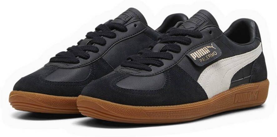 Puma Palermo Lth Black Feather Gray Gum Zwart Leer Lage sneakers Unisex - Foto 2
