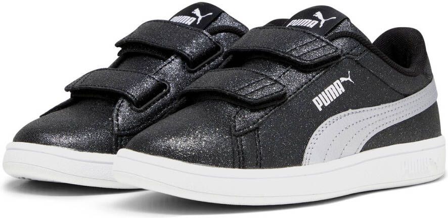 PUMA Smash 3.0 Glitz Glam V PS Meisjes Sneakers Black- Silver- White