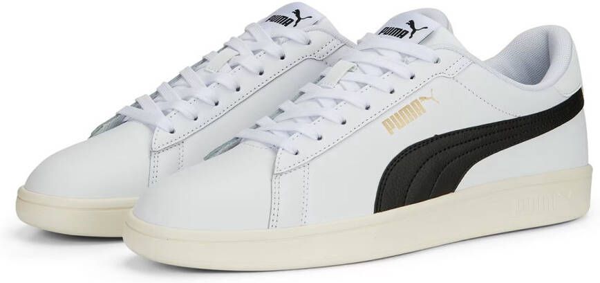 PUMA Smash 3.0 L Unisex Sneakers White- Black- Gold-Frosted Ivory
