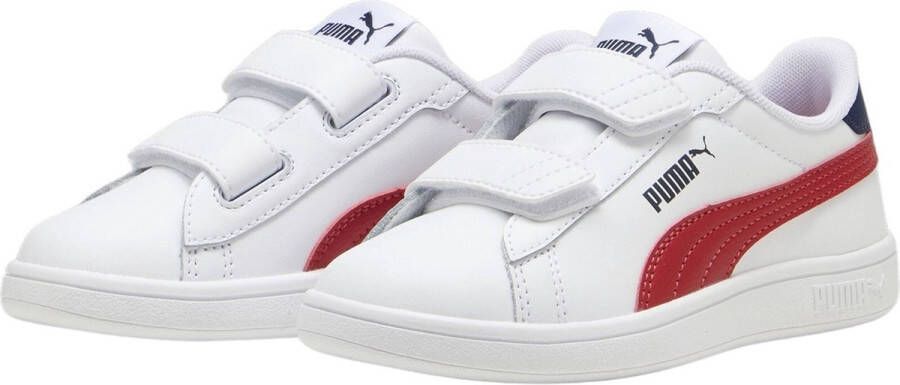 Puma Smash 3.0 L V leren sneakers wit rood donkerblauw Leer 20