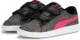 PUMA Smash v2 Glitz GlamV PS glitter kindermeisjesschoen sneakers Velcro zwart - Thumbnail 1