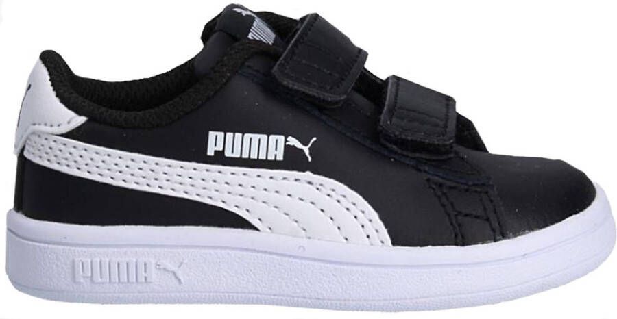Puma Smash v2 L V Inf leren sneakers zwart wit