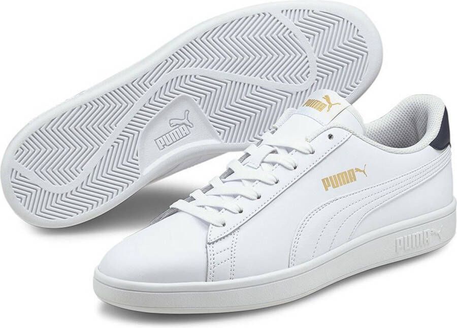 Puma Smash Lage Leren Sneakers Wit Heren