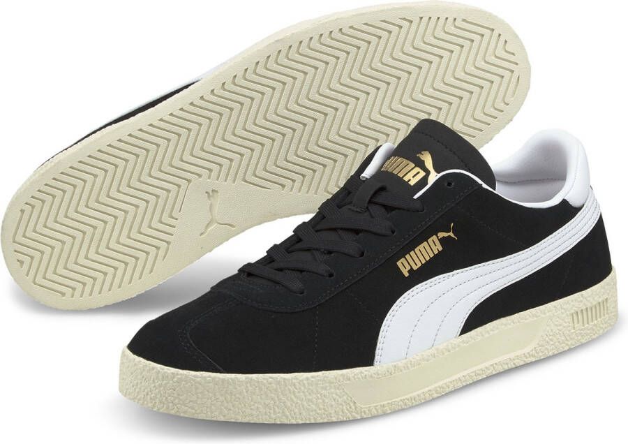 PUMA Club Unisex Sneakers Black White Gold Ivory Glow