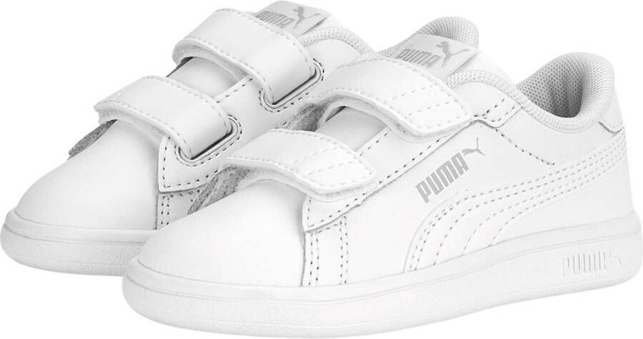 Puma Smash 3.0 L V leren sneakers wit lichtgrijs Leer Meerkleurig 26