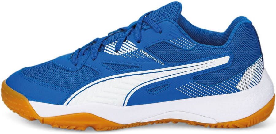 Puma Solarflash Jr II voetbalschoenen blauw wit Imitatieleer 28