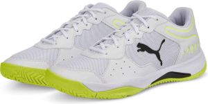 Puma solarsmash padelschoenen wit geel heren