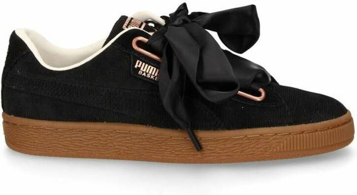 PUMA Sportschoenen voor Dames Basket Heart Corduroy Zwart