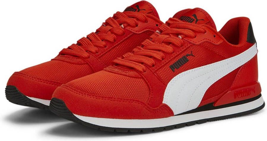 PUMA St Runner V3 Mesh Junior Hardloopschoenen Rood Jongen