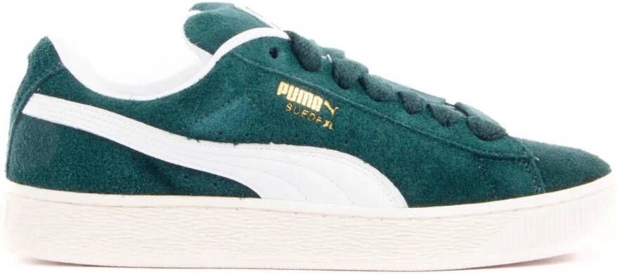 Puma Suede Low Shoe met Oversize Veters Green Heren