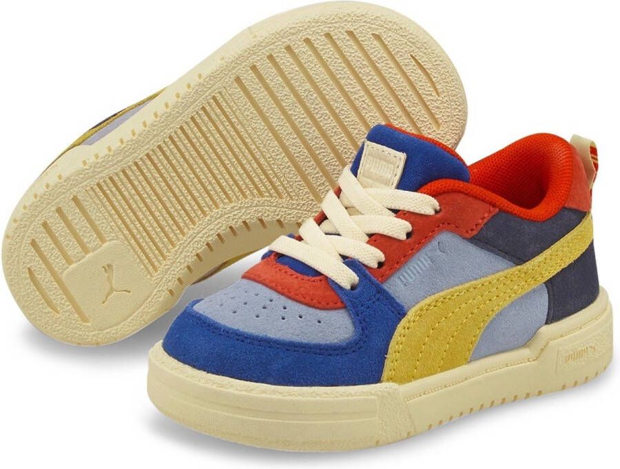 Puma Tinycottons sneakers jongens blauw geel rood