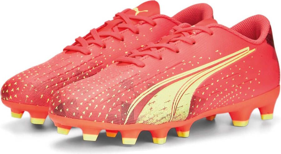 PUMA Ultra Play Gras Kunstgras Voetbalschoenen (MG) Kids Oranje Lichtgroen