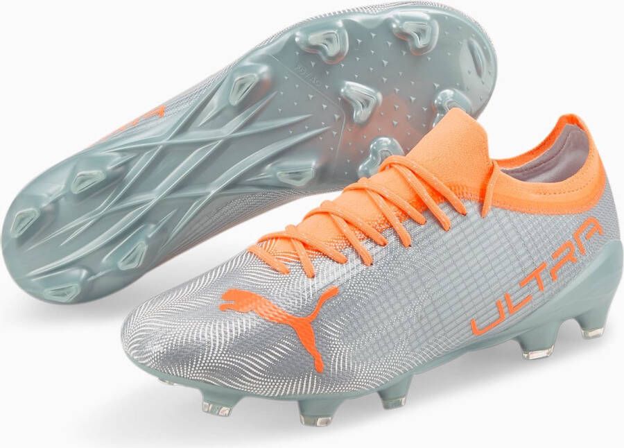 PUMA Ultra 2.4 Gras Kunstgras Voetbalschoenen (MG) Zilver Oranje